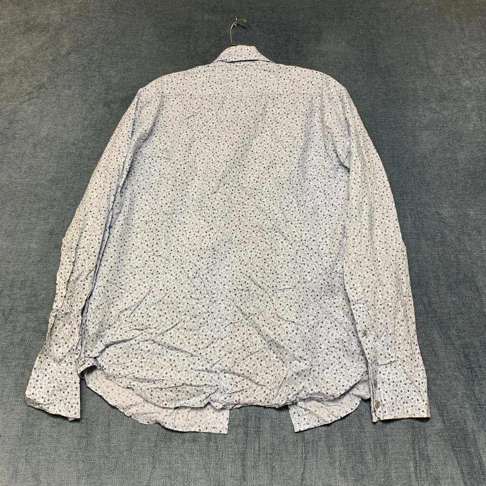 Banana Republic Western Shirt Mens Medium White Paisley Pearl Snap Standard Fit